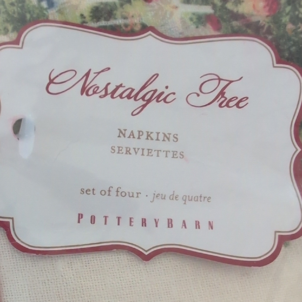 Pottery Barn Cream Holiday Napkins - Picture 2 of 2